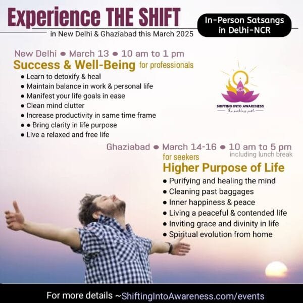 Make the SHIFT to Freedom - Sessions in Delhi-Ghaziabad (4 days in March 2025)