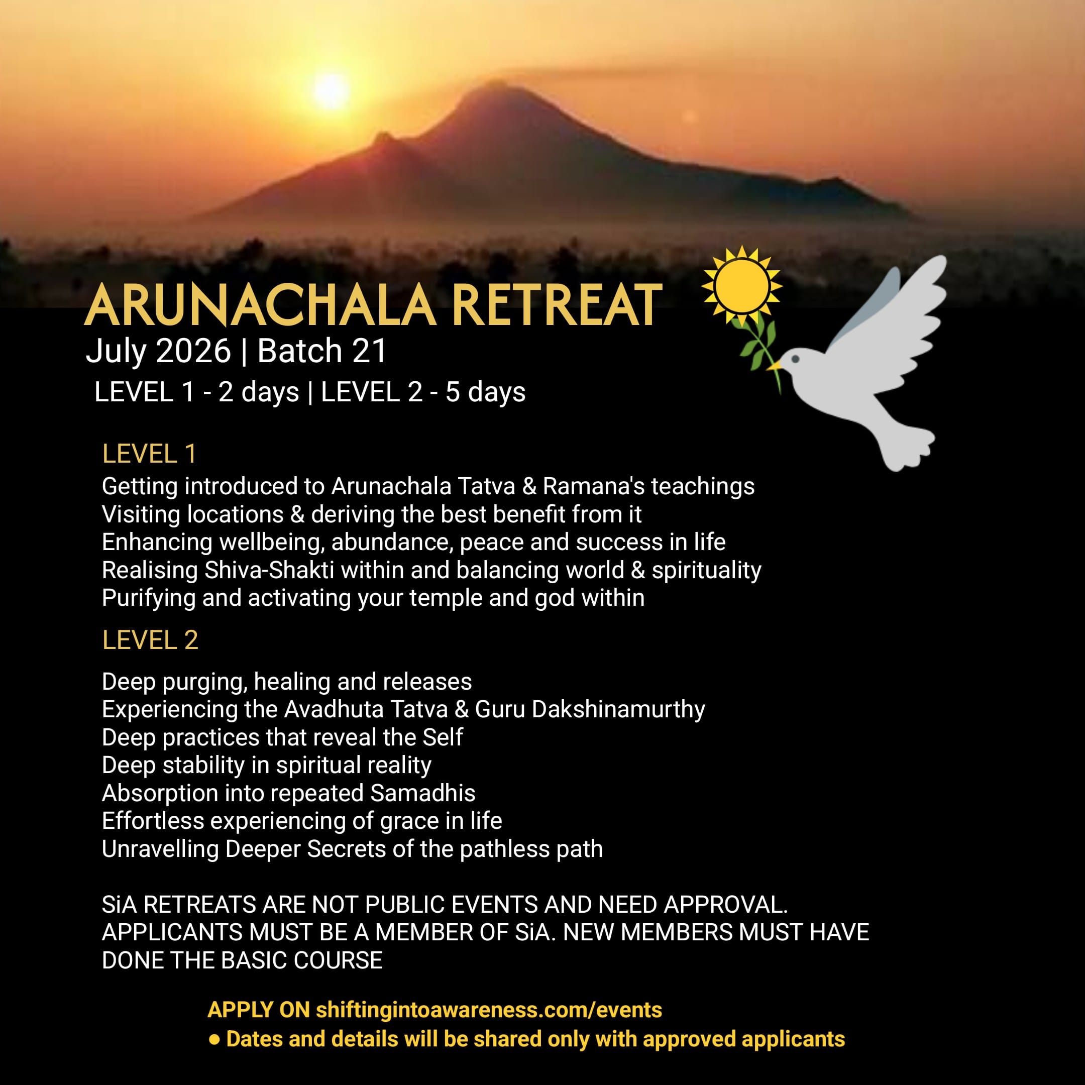 ARUNACHALA DEEP RETREAT ~ July 2026 (Batch 21)